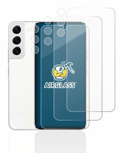 Image de l'appareil Samsung Galaxy S22 5G (Avant+Caméra) avec une grande variété de protections d'écran.