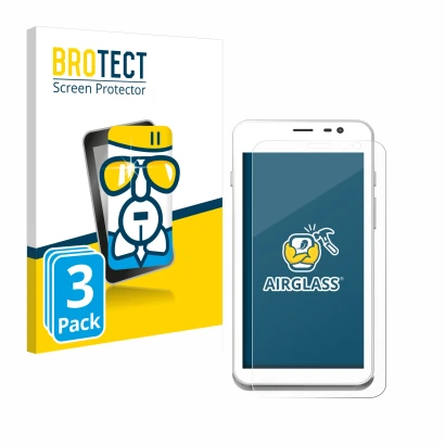 Face avant d’un emballage produit avec le logo de la marque BROTECT. À côté, l’appareil Pax A77 est représenté avec la protect