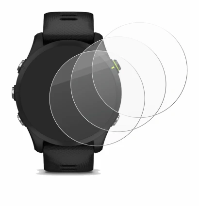 Image de l'appareil Garmin Forerunner 255 Music avec une grande variété de protections d'écran.