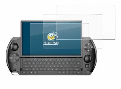 Image de l'appareil GPD Win 4 avec une grande variété de protections d'écran.