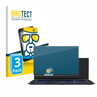 Face avant d’un emballage produit avec le logo de la marque BROTECT. À côté, l’appareil ASUS ROG Flow X16 est représenté avec 