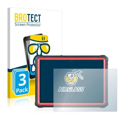 Face avant d’un emballage produit avec le logo de la marque BROTECT. À côté, l’appareil Launch X-431 PRO3S+ V2.0 est représent