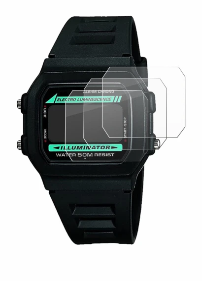 Image de l'appareil Casio W-86-1VQES avec une grande variété de protections d'écran.