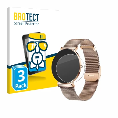 Face avant d’un emballage produit avec le logo de la marque BROTECT. À côté, l’appareil Xcoast X-Watch Siona 2 est représenté 