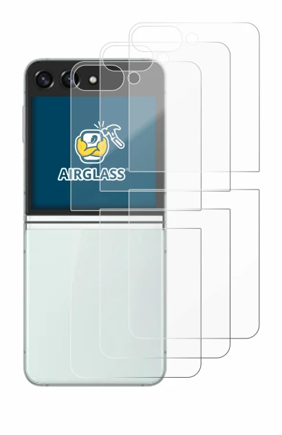 Image de l'appareil Samsung Galaxy Z Flip 5 (Arrière) avec une grande variété de protections d'écran.