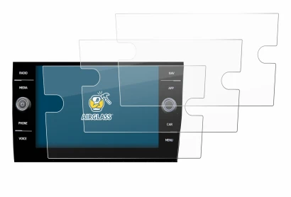 Image de l'appareil Volkswagen Taigo Discover Media 8” 2023 avec une grande variété de protections d'écran.