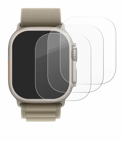 Image de l'appareil Apple Watch Ultra 2 (49 mm) avec une grande variété de protections d'écran.