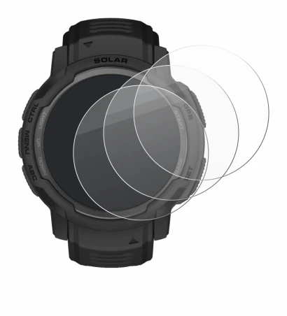 Image de l'appareil Garmin Instinct Crossover AMOLED avec une grande variété de protections d'écran.