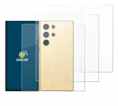 Image de l'appareil Samsung Galaxy S24 Ultra (case-friendly) (Avant+Arrière) avec une grande variété de protections d'écran.