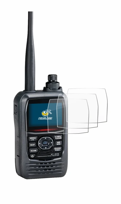 Image de l'appareil Icom IC-R15 avec une grande variété de protections d'écran.