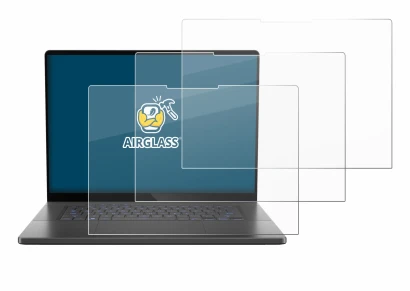 Image de l'appareil ASUS ROG Zephyrus G16 2024 avec une grande variété de protections d'écran.