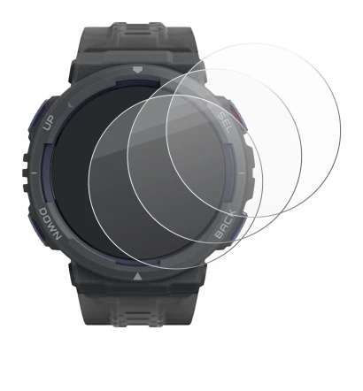 Image de l'appareil Amazfit Active Edge avec une grande variété de protections d'écran.