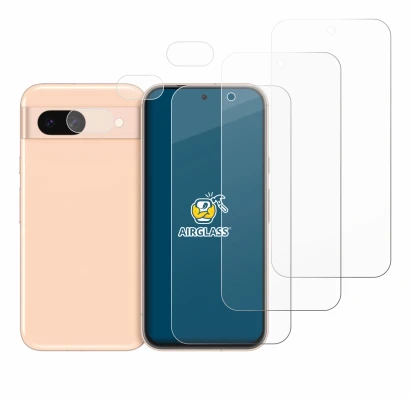 Image de l'appareil Google Pixel 8a (Avant+Caméra) avec une grande variété de protections d'écran.