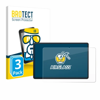 Face avant d’un emballage produit avec le logo de la marque BROTECT. À côté, l’appareil Blackview Tab 90 WiFi est représenté a