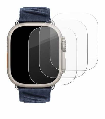Image de l'appareil Apple Watch Hermès Ultra 2 avec une grande variété de protections d'écran.
