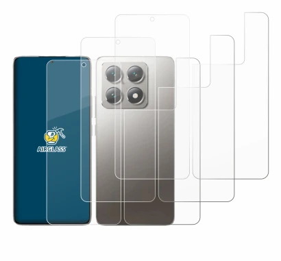 Image de l'appareil Xiaomi 14T (Avant+Arrière) avec une grande variété de protections d'écran.