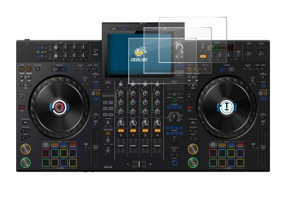 Image de l'appareil AlphaTheta XDJ-AZ avec une grande variété de protections d'écran.