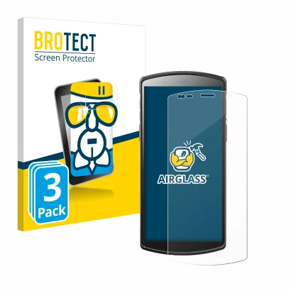 Face avant d’un emballage produit avec le logo de la marque BROTECT. À côté, l’appareil Urovo DT50S 5,7" est représenté avec l