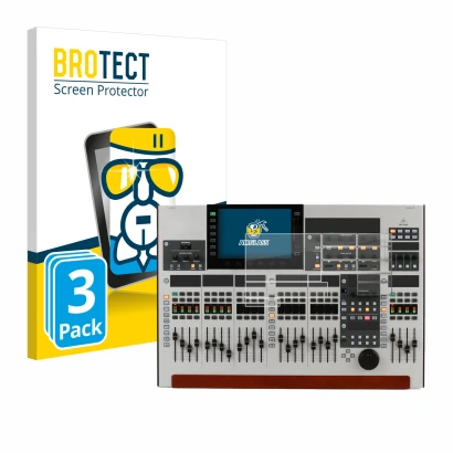 Face avant d’un emballage produit avec le logo de la marque BROTECT. À côté, l’appareil Behringer Wing (Ensemble composé de 11