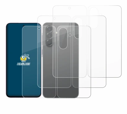 Image de l'appareil Samsung Galaxy A56 5G (Avant+Arrière) avec une grande variété de protections d'écran.