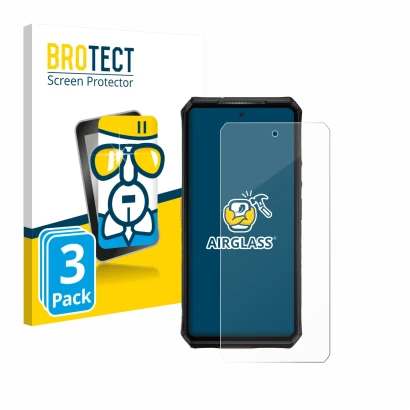 Face avant d’un emballage produit avec le logo de la marque BROTECT. À côté, l’appareil Ulefone Armor 28 Ultra Thermal est rep