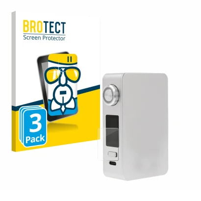 Face avant d’un emballage produit avec le logo de la marque BROTECT. À côté, l’appareil Lost Vape Centaurus M200 est représent