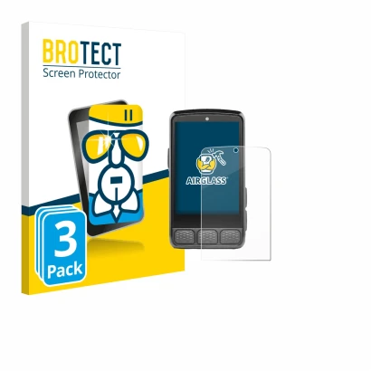 Face avant d’un emballage produit avec le logo de la marque BROTECT. À côté, l’appareil Wahoo Elemnt Roam V3 est représenté av