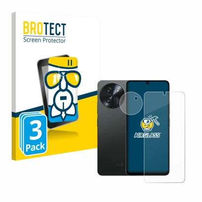 Face avant d’un emballage produit avec le logo de la marque BROTECT. À côté, l’appareil Doogee Note 59 Pro Plus (Avant+Caméra)