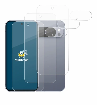 Image de l'appareil Google Pixel 10 Pro (Avant+Caméra) avec une grande variété de protections d'écran.