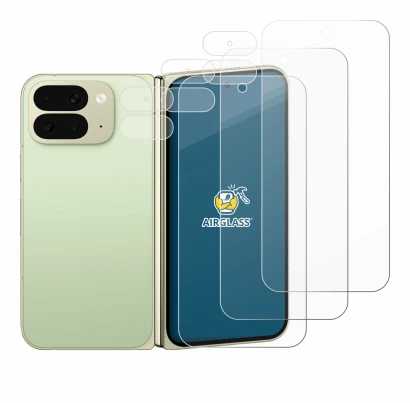 Image de l'appareil Google Pixel 10 Pro Fold (Avant+Caméra) avec une grande variété de protections d'écran.