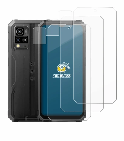 Image de l'appareil Blackview BV4800 (Avant+Caméra) avec une grande variété de protections d'écran.