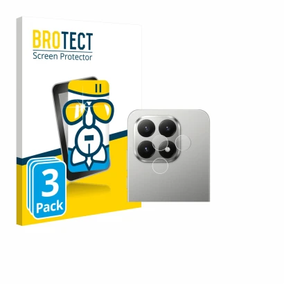 Face avant d’un emballage produit avec le logo de la marque BROTECT. À côté, l’appareil Xiaomi 15T (Caméra UNIQUEMENT) est rep