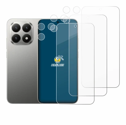 Image de l'appareil Xiaomi 15T (Avant+Caméra) avec une grande variété de protections d'écran.