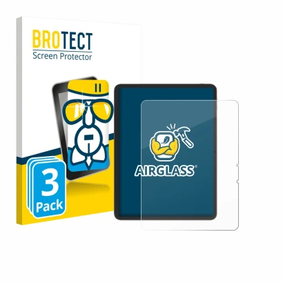 Face avant d’un emballage produit avec le logo de la marque BROTECT. À côté, l’appareil Blackview Link 8 est représenté avec l