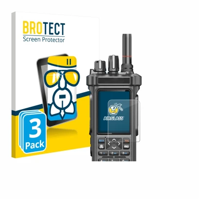 Face avant d’un emballage produit avec le logo de la marque BROTECT. À côté, l’appareil Radtel RT-950 Pro est représenté avec 