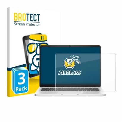 Face avant d’un emballage produit avec le logo de la marque BROTECT. À côté, l’appareil Dell Pro 14 Premium PA14250 Non-Touch