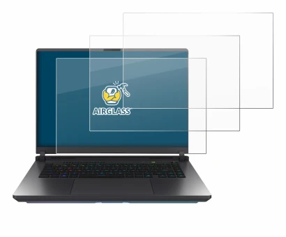 Image de l'appareil ASUS ROG Strix G16 2025 avec une grande variété de protections d'écran.