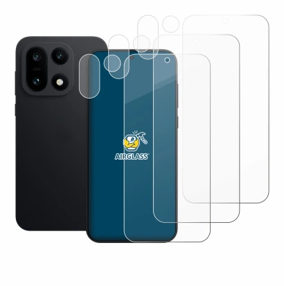 Image de l'appareil OnePlus 15 (Avant+Caméra) avec une grande variété de protections d'écran.