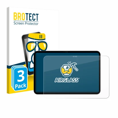 Face avant d’un emballage produit avec le logo de la marque BROTECT. À côté, l’appareil Blackview Oscal Pad 200 est représenté