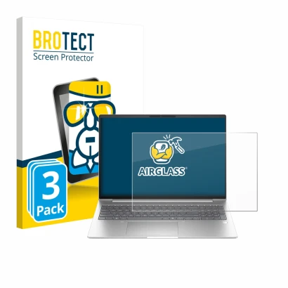 Face avant d’un emballage produit avec le logo de la marque BROTECT. À côté, l’appareil HP EliteBook 6 G1ah 16