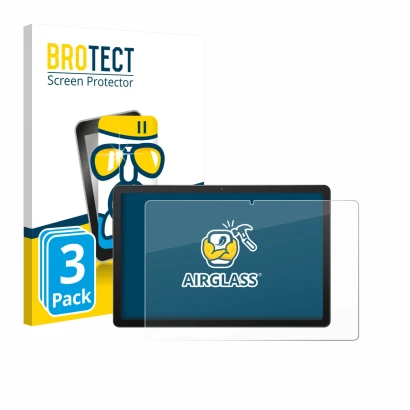 Face avant d’un emballage produit avec le logo de la marque BROTECT. À côté, l’appareil Sunmi CPad 8.7