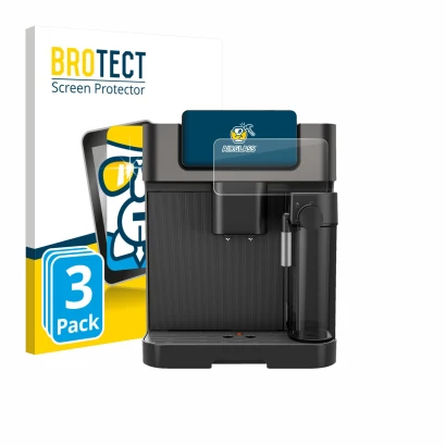 Face avant d’un emballage produit avec le logo de la marque BROTECT. À côté, l’appareil Grundig KVA 7230 est représenté avec l