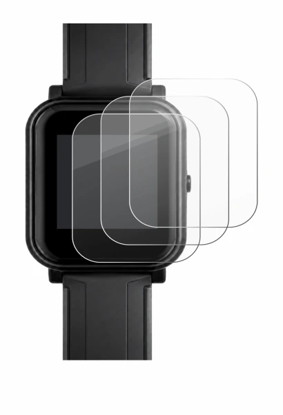 Image de l'appareil Bangle.js 2 avec une grande variété de protections d'écran.