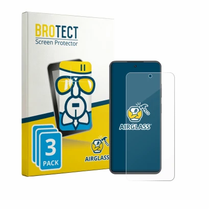 Face avant d’un emballage produit avec le logo de la marque BROTECT. À côté, l’appareil Realme C73 est représenté avec la prot