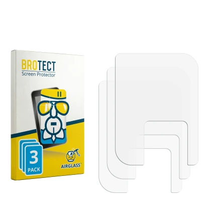 Face avant d’un emballage produit avec le logo de la marque BROTECT. À côté se trouve la protection d’écran correspondante.
