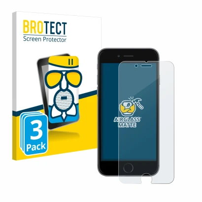 Face avant d’un emballage produit avec le logo de la marque BROTECT. À côté, l’appareil Apple iPhone 6 est représenté avec la