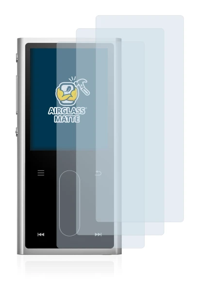 Image de l'appareil FiiO M3K avec une grande variété de protections d'écran.