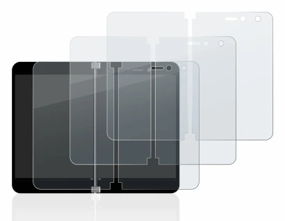 Image de l'appareil Microsoft Surface Duo avec une grande variété de protections d'écran.
