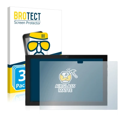 Face avant d’un emballage produit avec le logo de la marque BROTECT. À côté, l’appareil Lenovo IdeaPad Duet 3i (en paysage) es