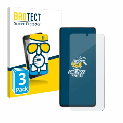 Face avant d’un emballage produit avec le logo de la marque BROTECT. À côté, l’appareil Samsung Galaxy S21 Plus 5G est représe